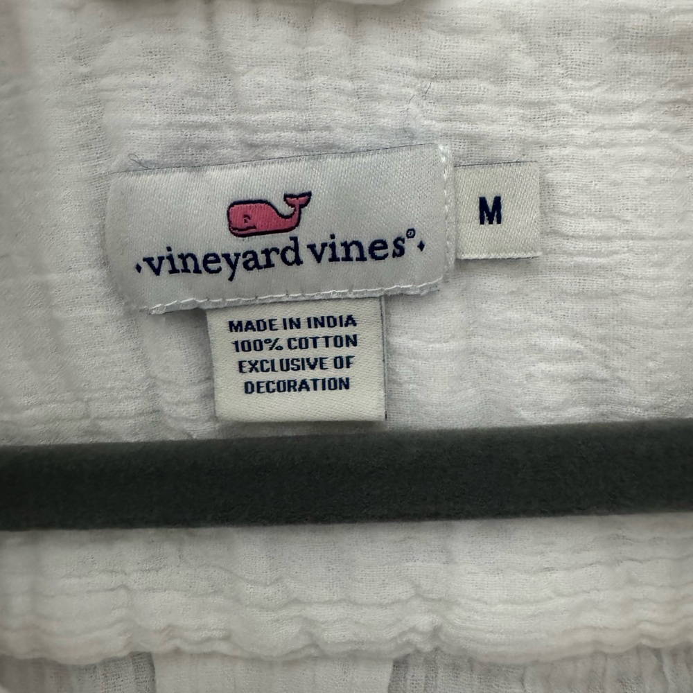 Vineyard Vines White Cotton Gauze swim coverup Tunic Medium - Picture 5 of 6